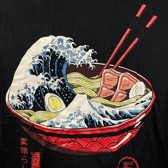 Threadless The Great Ramen Monster Wave of Kanagawa T-Shirt Small - Picture 2 of 4